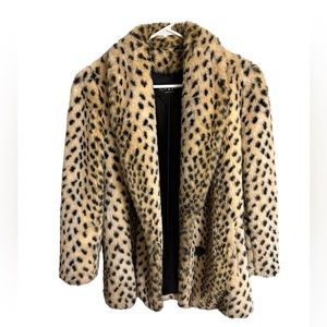 Style VI Ltd Leopard Print Faux Fur Coat Jacket